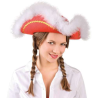 Sombrero Almirante Tres Picos Rojos - Complementos de Mosqueteros