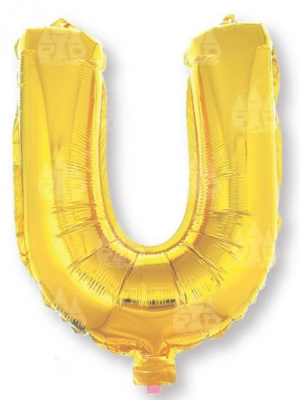 Globo Letra Oro U 16 - Globos de Letras Metalizados