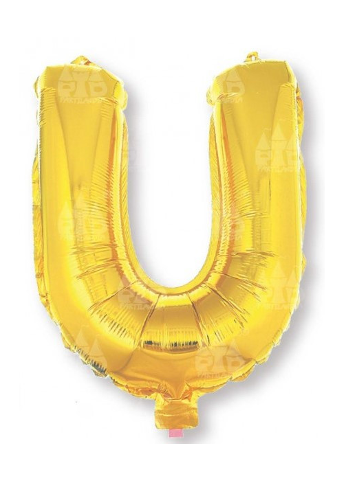Globo Letra Oro U 16 - Globos de Letras Metalizados