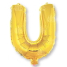 Globo Letra Oro U 16 - Globos de Letras Metalizados