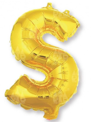 Globo Letra Oro S 16 - Globos de Letras Metalizados