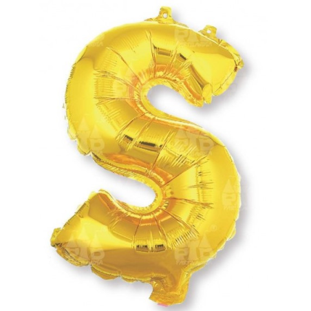 Globo Letra Oro S 16 - Globos de Letras Metalizados