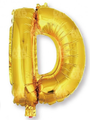 Globo Letra Oro D 16 - Globos de Letras Metalizados
