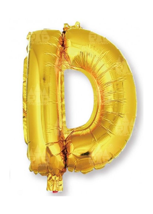 Globo Letra Oro D 16 - Globos de Letras Metalizados