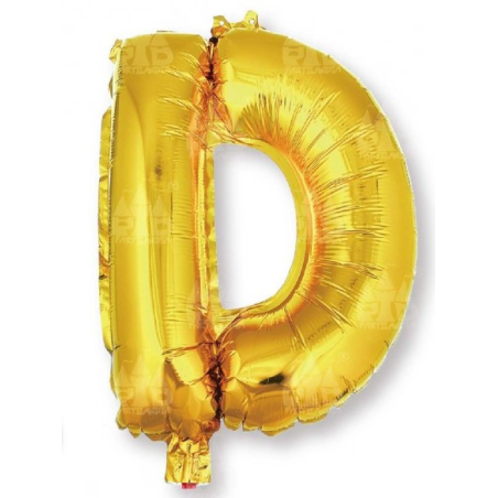Globo Letra Oro D 16 - Globos de Letras Metalizados