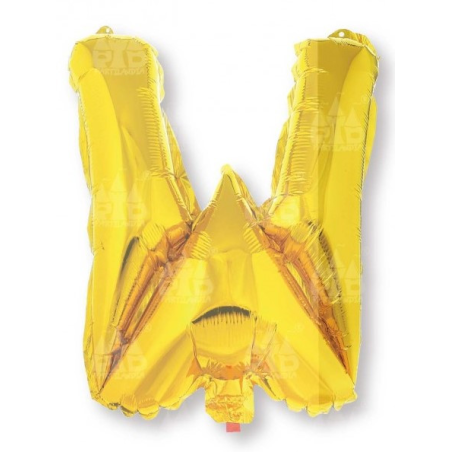 Globo Letra Oro W 16 - Globos de Letras Metalizados