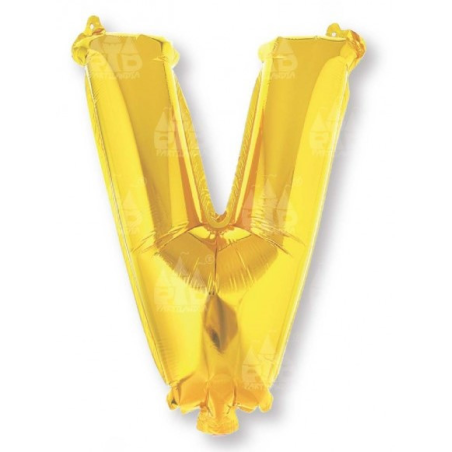 Globo Letra Oro V 16 - Globos de Letras Metalizados