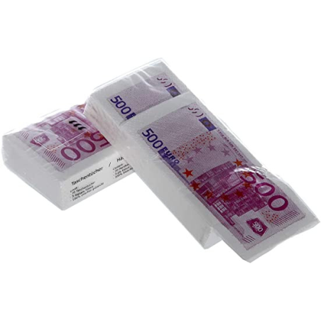 Paquete Pañuelos Dibujo 500â‚¬ - Articulos de Broma