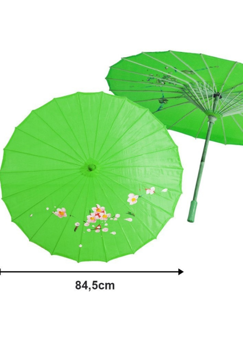 Sombrilla de Geisha Verde - Complementos de Chinos, Orientales, Ninjas y Geishas