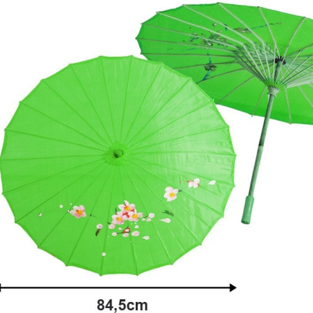 Sombrilla de Geisha Verde - Complementos de Chinos, Orientales, Ninjas y Geishas