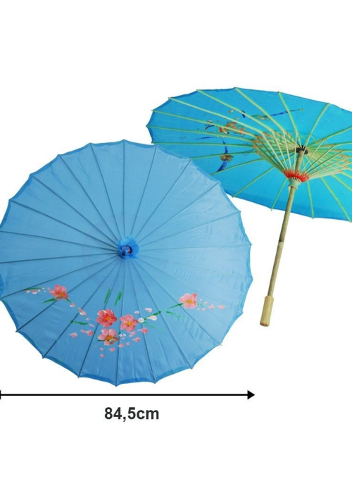 Sombrilla de Geisha Azul Claro - Complementos de Chinos, Orientales, Ninjas y Geishas