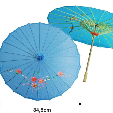 Sombrilla de Geisha Azul Claro - Complementos de Chinos, Orientales, Ninjas y Geishas