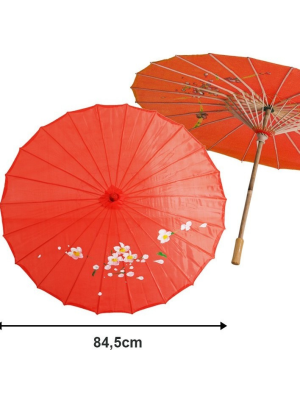 Sombrilla de Geisha Roja - Complementos de Chinos, Orientales, Ninjas y Geishas