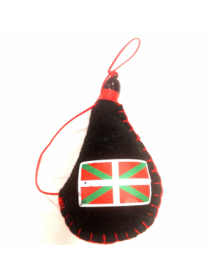 Iman 7cm Bota de Vino Negra Ikurriña - Imanes Souvenirs