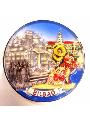 Iman 7cm Bilbao Redondo - Imanes Souvenirs