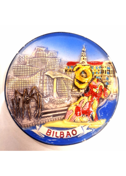 Iman 7cm Bilbao Redondo - Imanes Souvenirs