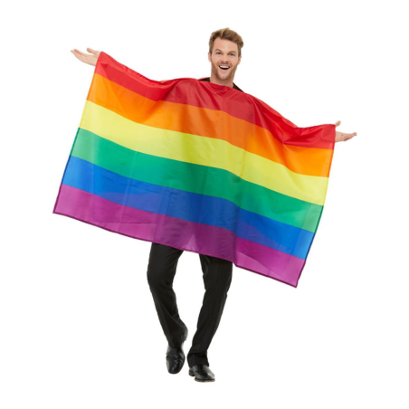 Poncho de Bandera Arcoiris - Disfraces Divertidos para Hombre