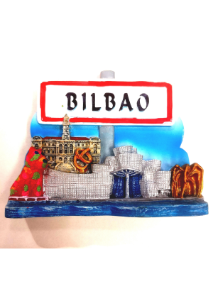 Iman 7cm Bilbao Señal - Imanes Souvenirs