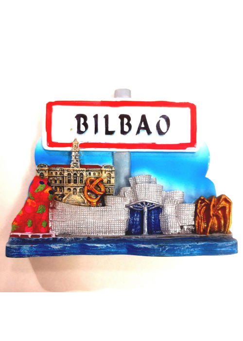 Iman 7cm Bilbao Señal - Imanes Souvenirs
