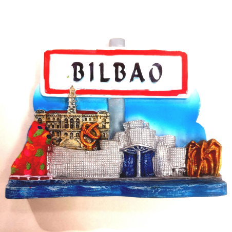 Iman 7cm Bilbao Señal - Imanes Souvenirs