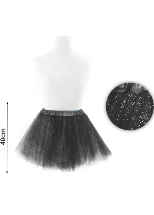 Tutu Purpurina Negro 40cm - Faldas y Pantalones