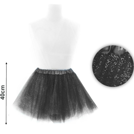 Tutu Purpurina Negro 40cm - Faldas y Pantalones