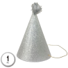 Gorro Cono Plata Pompom - Gorros y Diademas para Cotillon
