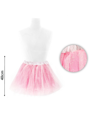 Tutu Glitter Rosa Claro 30cm