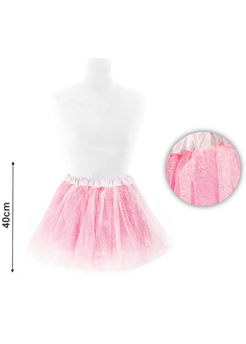 Tutú de color Rosa Purpurina Clar 30cm