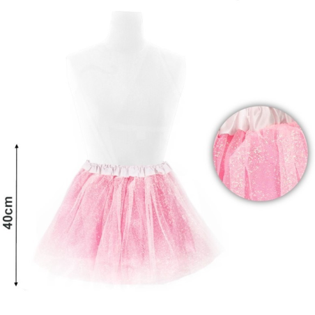 Tutú de color Rosa Purpurina Clar 30cm