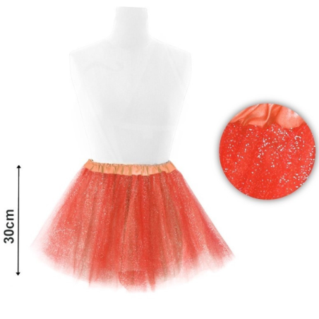 Tutu Purpurina Rojo 30cm - Faldas y Pantalones