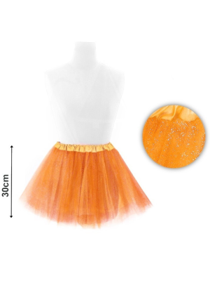 Comprar Tutu Brillante Naranja y negro 30 cm - Purpurina Pequeño