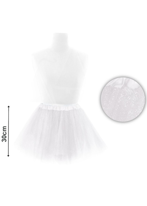 Tutu Purpurina Blanco 30cm - Faldas y Pantalones