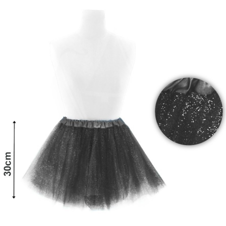 Tutu Purpurina Negro 30cm - Faldas y Pantalones