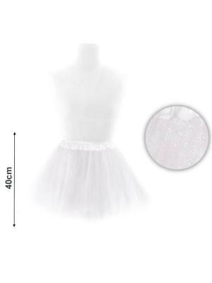 Tutu Purpurina Blanco 40cm - Faldas y Pantalones