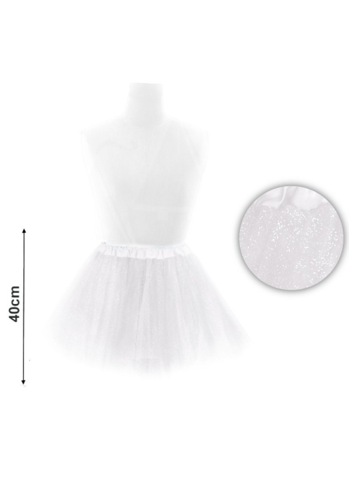 Tutu Purpurina Blanco 40cm - Faldas y Pantalones