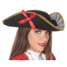 Sombrero Pirata Lazo Rojo - Complementos de Piratas