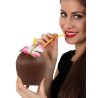 Vaso con FForma de Coco con Flor