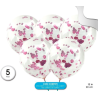 Bolsa con 5 Globos con Confetti Rosa - Baby Shower
