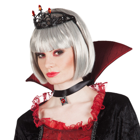 Diadema Tiara Negra con Ruby - Sombreros