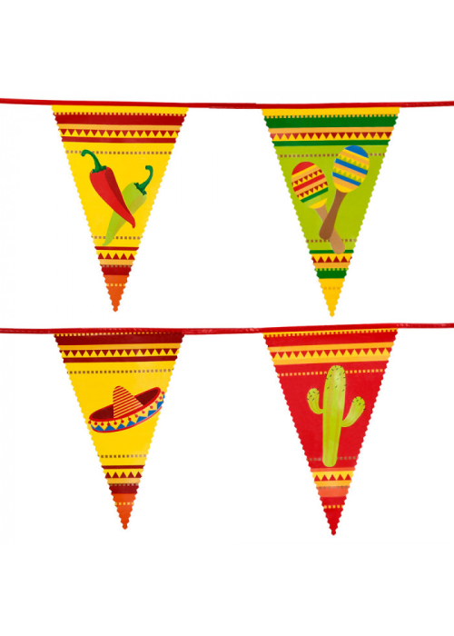 Banderines Triangulares Fiesta Mejicana - Fiesta Mexicana