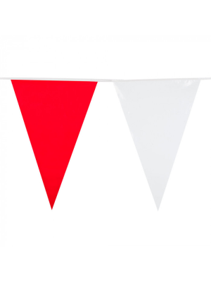 Banderines Triangulares Rojo y Blanco 10M - Marea Zurigorri