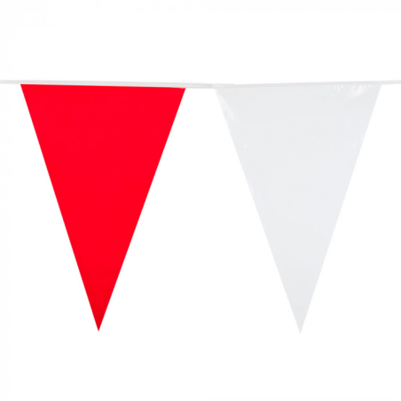 Banderines Triangulares Rojo y Blanco 10M - Marea Zurigorri