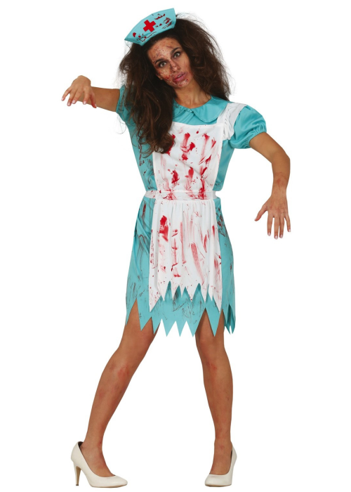Disfraz de Zombie Enfermera Verde Mujer - Disfraces de Zombies para Mujer