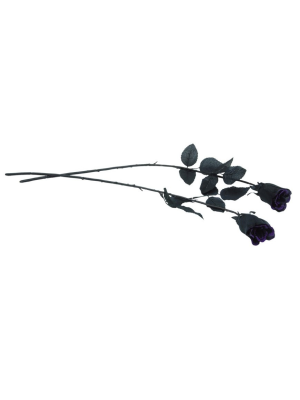 Rosa Negra con Brillo Vermello
