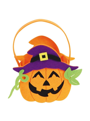 Cesta de Calabaza de Fieltro - Bolsos-Cubos Halloween