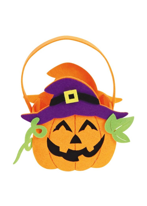 Cesta de Calabaza de Fieltro - Bolsos-Cubos Halloween
