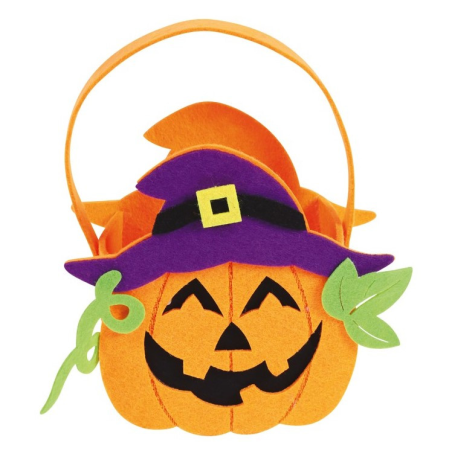 Cesta de Calabaza de Fieltro - Bolsos-Cubos Halloween