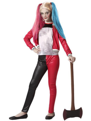 Dsfraz de Chica Joker Rojo y Negro Infantil
