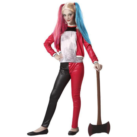Dsfraz de Chica Joker Rojo y Negro Infantil